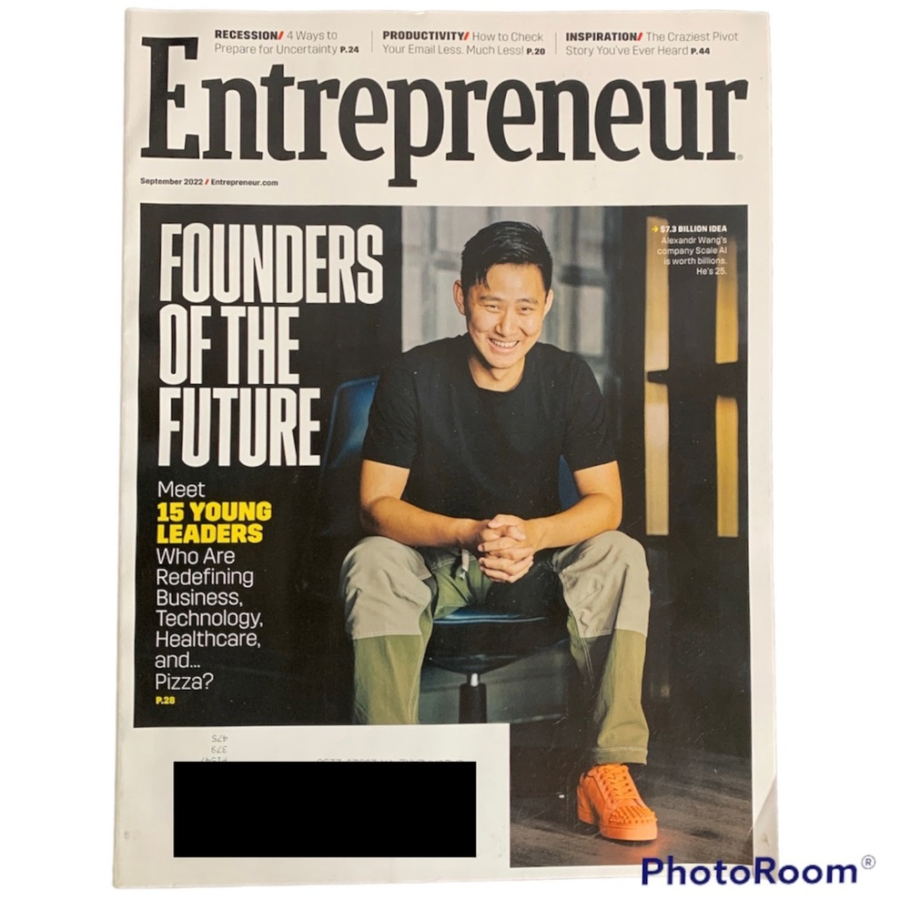 Entrepreneur Magazine September 2022 Alexandr Wang Founders Of The Future